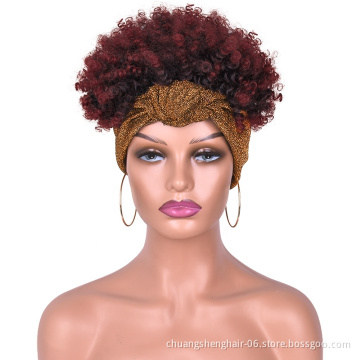 Cheap deep wave braided body water colorful famale toupee with attached kinky synthetic curly wigs for black ombre headband wig